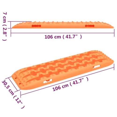 Traction Boards 2pcs Orange 106x30.5x7cm Nylon - Image 8