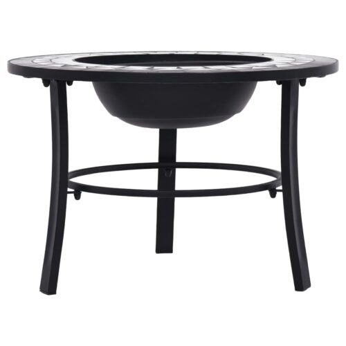 Mosaic Fire Pit Black White 68cm Ceramic - Image 3