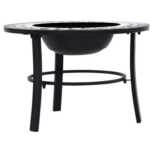 Mosaic Fire Pit Black White 68cm Ceramic - Image 4