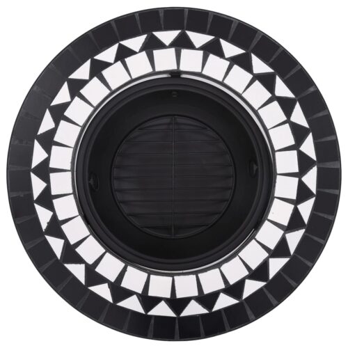Mosaic Fire Pit Black White 68cm Ceramic - Image 5