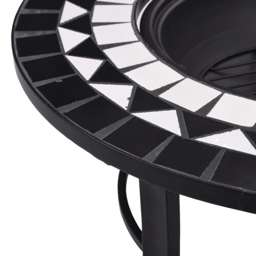 Mosaic Fire Pit Black White 68cm Ceramic - Image 7