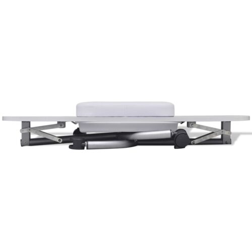 Folding Manicure Nail Table with Castors White - Image 4