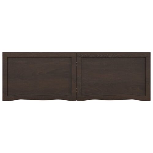 Dark Oak Wood Timber Bathroom Countertop Sink Vanity Board Table Top 120x40x4cm - Image 4