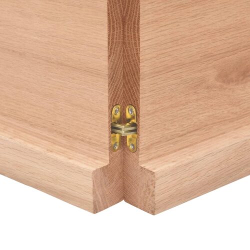 Bathroom Countertop Sink Vanity Board Table Top Light Brown 120x40x4cm Treated Solid Wood - Image 7