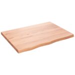 Bathroom Countertop Sink Vanity Board Table Top Light Brown 80x60x4cm Treated Solid Wood