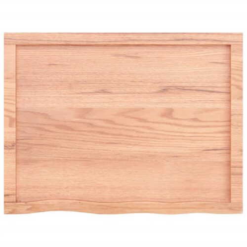 Bathroom Countertop Sink Vanity Board Table Top Light Brown 80x60x4cm Treated Solid Wood - Image 4
