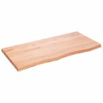 Bathroom Countertop Sink Vanity Board Table Top Light Brown 100x50x4cm Treated Solid Wood