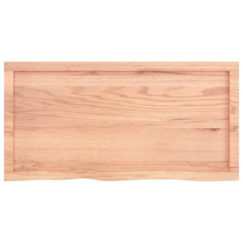 Bathroom Countertop Sink Vanity Board Table Top Light Brown 100x50x4cm Treated Solid Wood - Image 4
