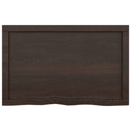 Bathroom Countertop Sink Vanity Board Table Top Dark Brown 80x50x6cm Treated Solid Wood - Image 4