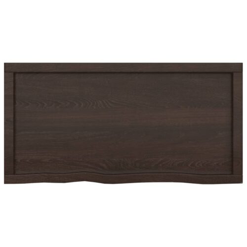 Bathroom Countertop Sink Vanity Board Table Top Dark Brown 100x50x4cm Treated Solid Wood - Image 4