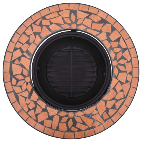 Mosaic Fire Pit Terracotta 68cm Ceramic - Image 6