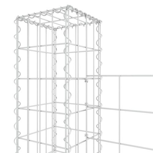 U-shape Gabion Basket with 3 Posts Iron 260x20x150cm - Image 5
