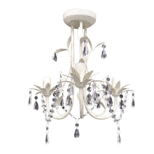 Crystal Pendant Ceiling Lamp Chandeliers 2pcs Elegant White - Image 2