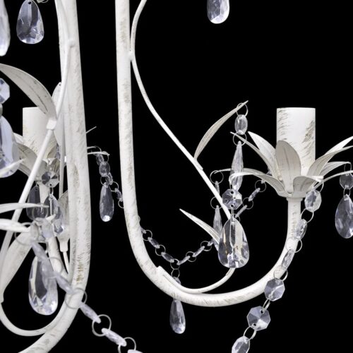 Crystal Pendant Ceiling Lamp Chandeliers 2pcs Elegant White - Image 4