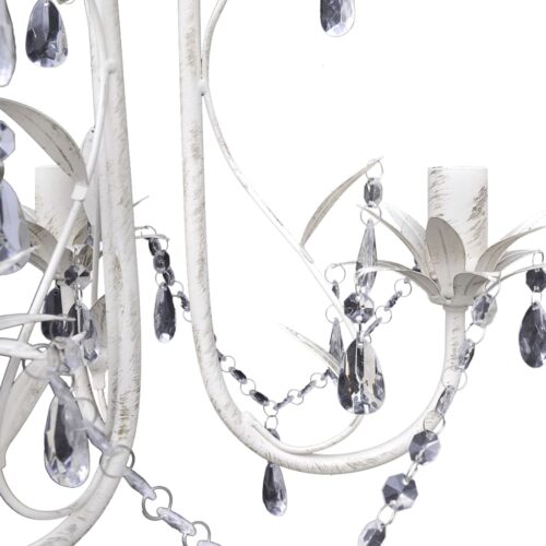 Crystal Pendant Ceiling Lamp Chandeliers 2pcs Elegant White - Image 5