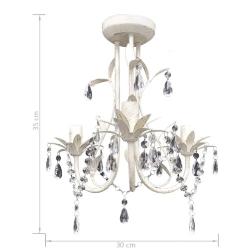 Crystal Pendant Ceiling Lamp Chandeliers 2pcs Elegant White - Image 6