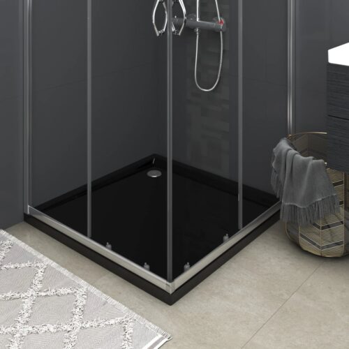 Square ABS Shower Base Tray Bathroom Floor Trays Black 90x90cm