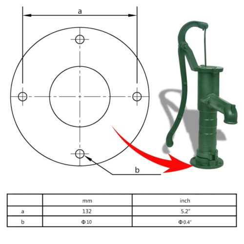 Cast Iron Manual Hand Pump Draw Under Ground Garden Well Water Irrigation Decor - Image 5