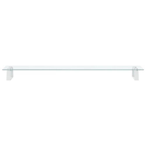Monitor Stand White 100x20x8cm Tempered Glass Metal - Image 4