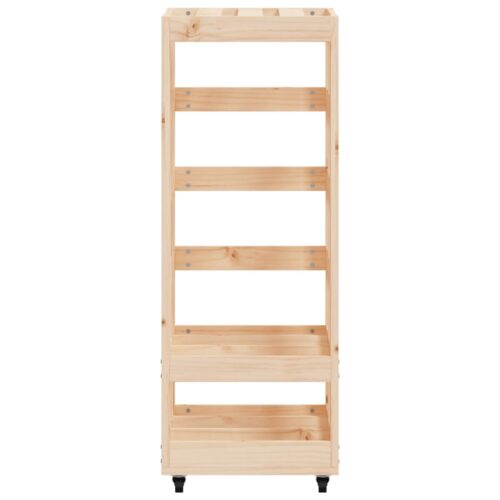 Log Holder with Wheels 40x49x110cm Solid Wood Pine - Image 5