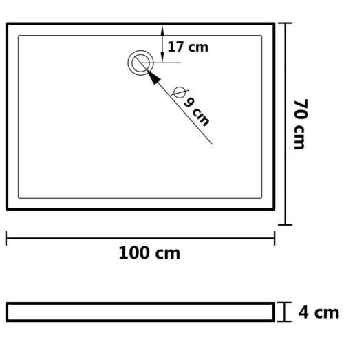 Rectangular ABS Shower Base Tray Bathroom Floor Trays Black 70x100cm - Image 7