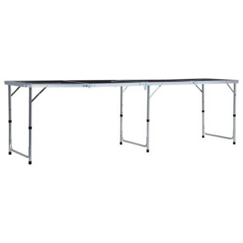 Folding Beer Pong Table Tailgate Party Event Drinking Game Carry Handle Black 240cm 2.4m - Image 2