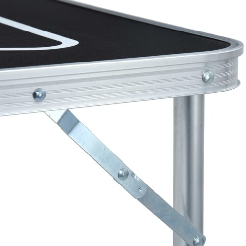 Folding Beer Pong Table Tailgate Party Event Drinking Game Carry Handle Black 240cm 2.4m - Image 8