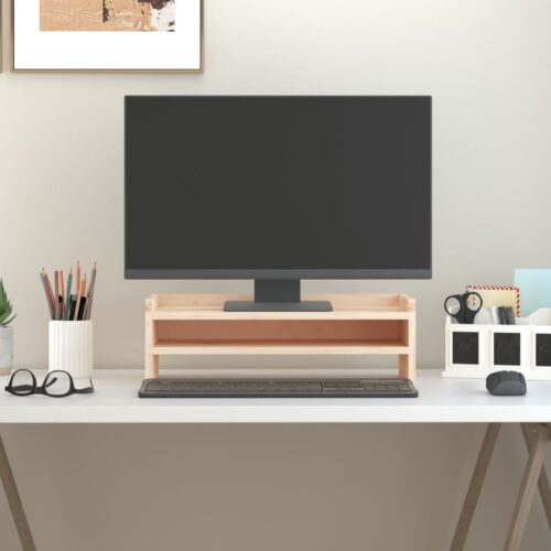monitor Stand 50x24x16cm Solid Wood Pine - Image 2