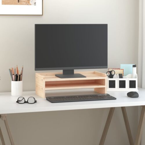 monitor Stand 50x24x16cm Solid Wood Pine - Image 3