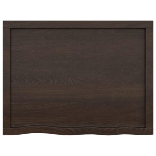 Dark Oak Wood Timber Bathroom Countertop Sink Vanity Board Table Top 80x60x6cm - Image 4