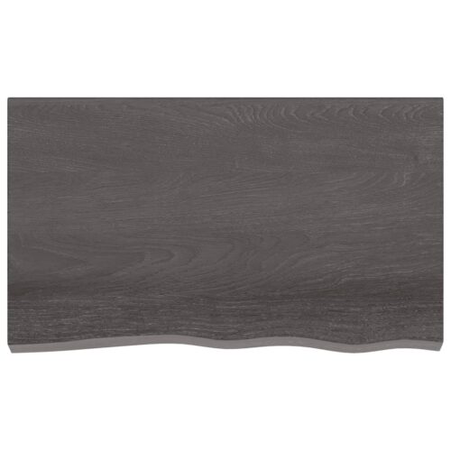 Oak Wood Bathroom Countertop Sink Vanity Board Table Top Dark Brown 100x60x4cm - Image 3