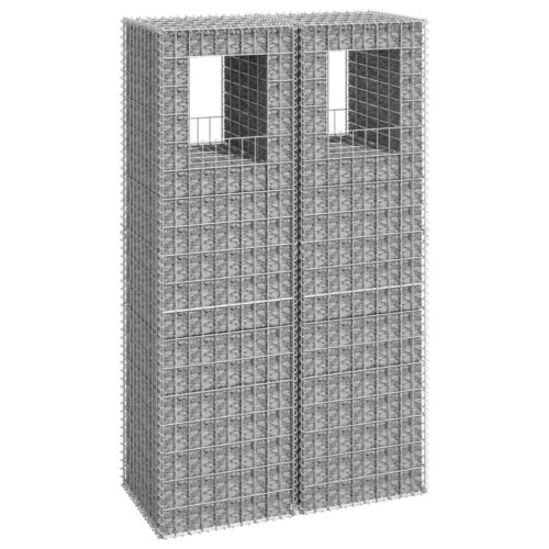 Gabion Basket Posts 2pcs 50x50x180cm Iron