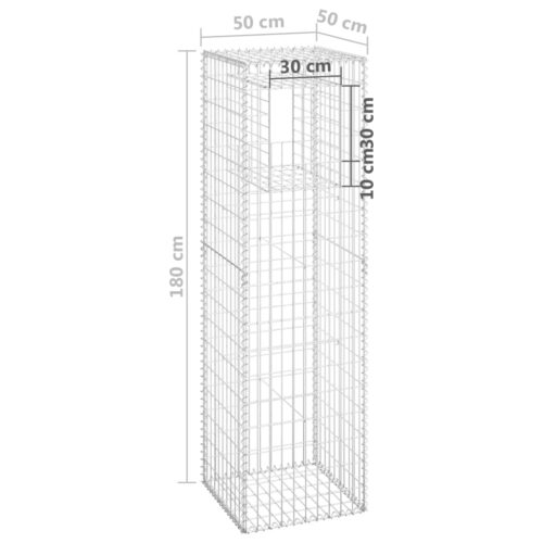 Gabion Basket Posts 2pcs 50x50x180cm Iron - Image 7