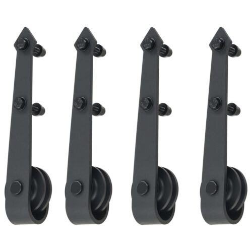 2x 183cm Sliding Barn Door Hardware Track Set Office Bedroom Closet Steel Black - Image 4
