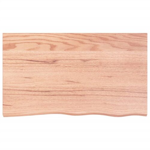 Bathroom Countertop Sink Vanity Board Table Top Light Brown 100x60x4cm Treated Solid Wood - Image 3