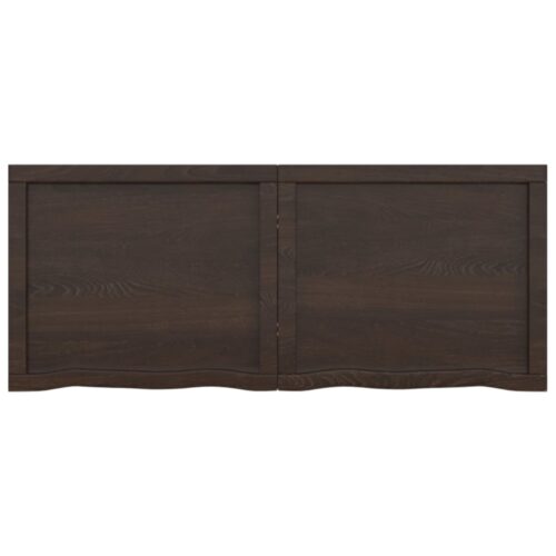 Bathroom Countertop Sink Vanity Board Table Top Dark Brown 120x50x4cm Treated Solid Wood - Image 4