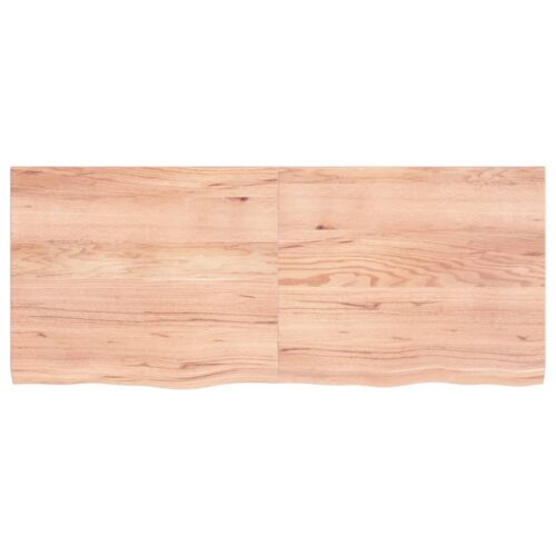 Bathroom Countertop Sink Vanity Board Table Top Light Brown 120x50x4cm Treated Solid Wood - Image 3