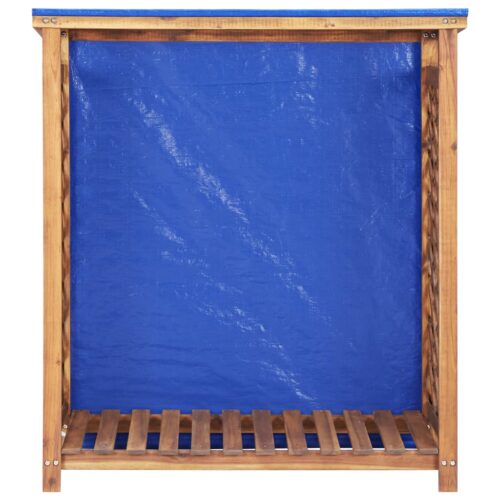 Firewood Storage Shed 105x38x115cm Solid Acacia Wood - Image 2