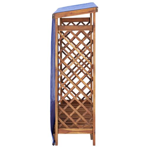 Firewood Storage Shed 105x38x115cm Solid Acacia Wood - Image 4