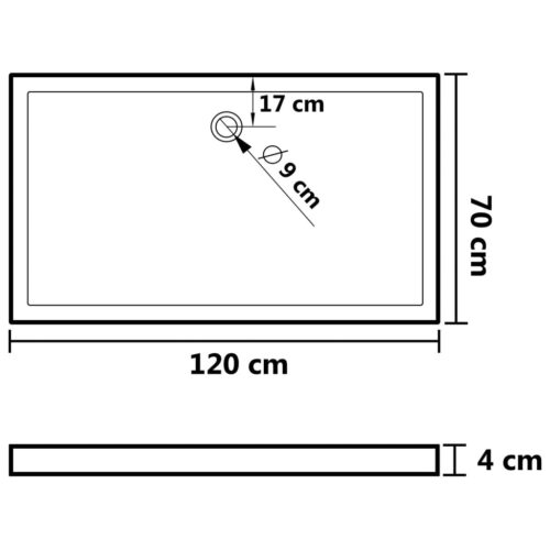 Rectangular ABS Shower Base Tray Bathroom Floor Trays White 70x120cm - Image 7