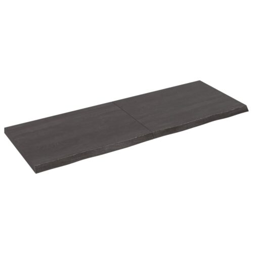 Bathroom Countertop Sink Vanity Board Table Top Dark Brown 140x50x4cm Treated Solid Wood - Image 2