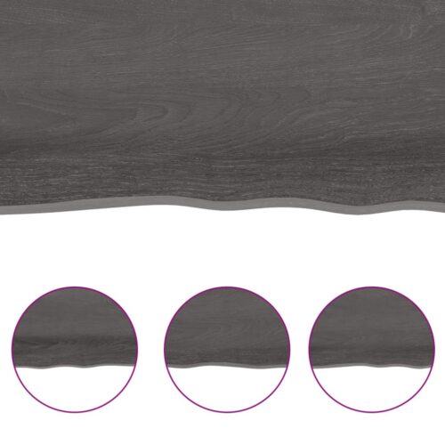 Bathroom Countertop Sink Vanity Board Table Top Dark Brown 140x50x4cm Treated Solid Wood - Image 5