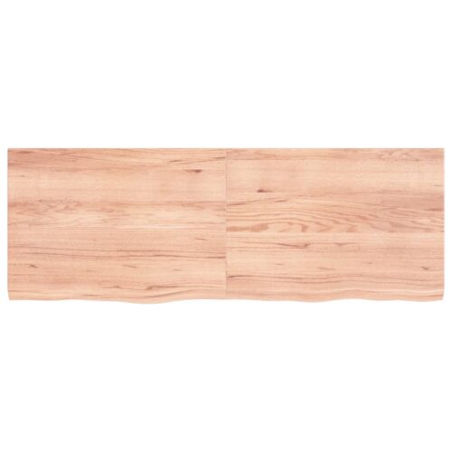 Bathroom Countertop Sink Vanity Board Table Top Oak Timber Brown Wood 140x50x4cm - Image 3