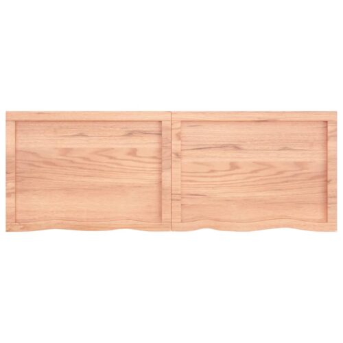 Bathroom Countertop Sink Vanity Board Table Top Oak Timber Brown Wood 140x50x4cm - Image 7