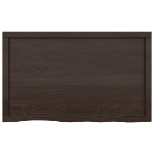 Bathroom Countertop Sink Vanity Board Table Top Dark Brown 100x60x6cm Treated Solid Wood - Image 4