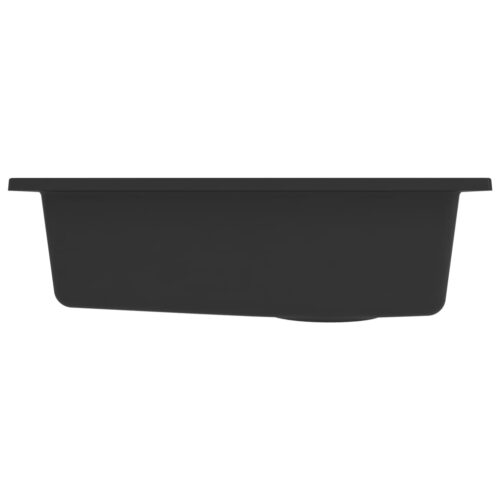 Kitchen Sink with Overflow Hole Black Granite - Image 4