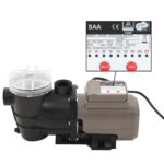 Pool Pump with Timer Black 0.25 HP 8000 L/h