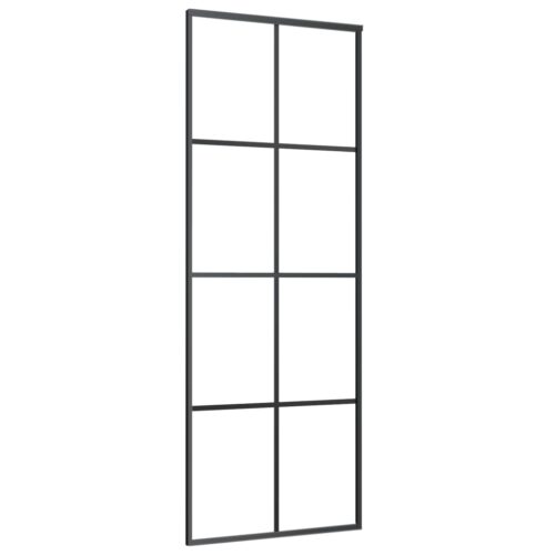 Sliding Door Black 76x205cm ESG Glass Aluminium - Image 2