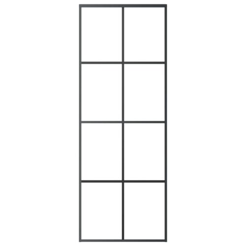 Sliding Door Black 76x205cm ESG Glass Aluminium - Image 3
