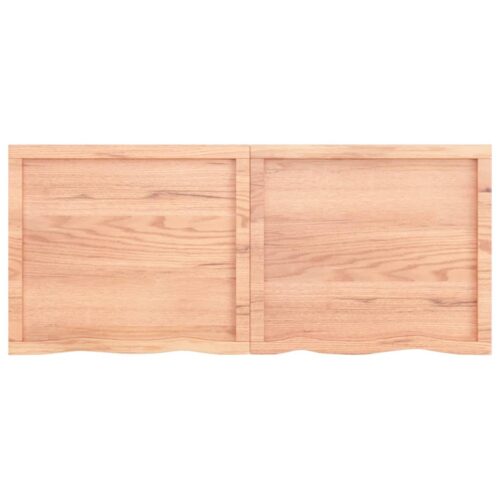 Bathroom Countertop Sink Vanity Board Table Top Light Brown 140x60x4cm Treated Solid Wood - Image 7